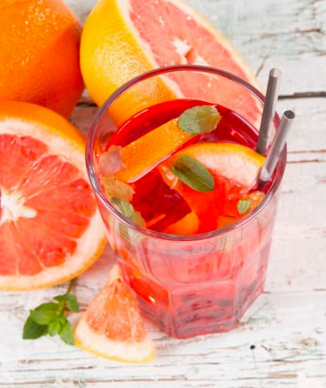 Thé glacé au pamplemousse et pastèque